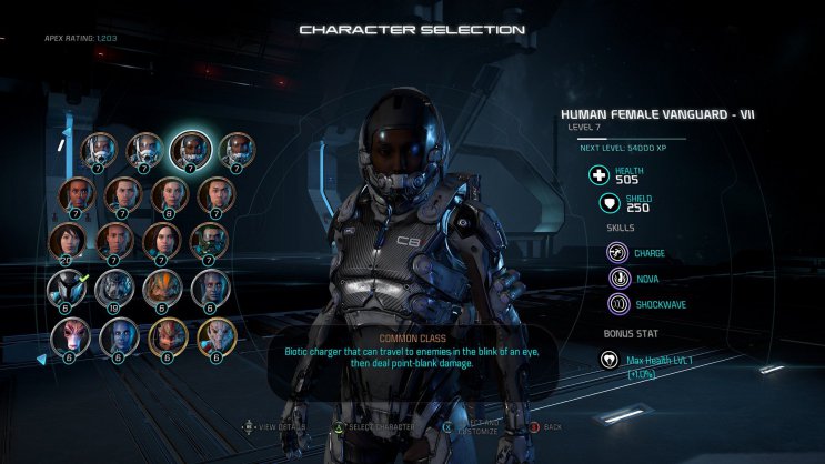 Mass Effect Andromeda - la sélection de personne en multijoueur 3