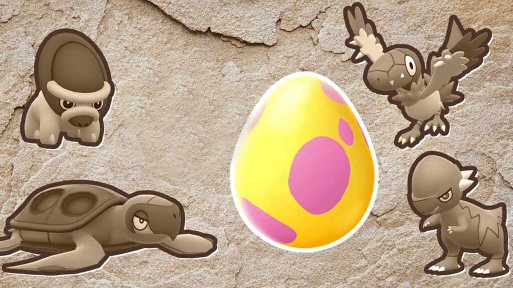 Pokémon fossiles dans les oeufs de 7 kilomètres
