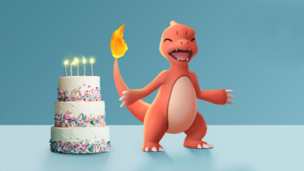 Cinquième anniversaire Pokémon GO - Darumarond chromatique et Pikachu volant