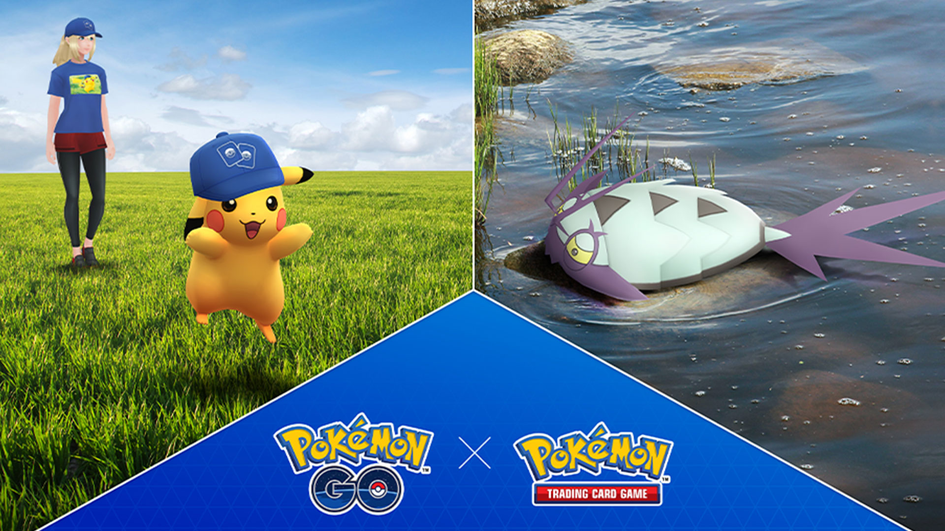 Sovkipou et Pikachu JCC pour l’arrivée de l’extension Pokémon GO du JCC Pokémon sur Pokémon GO