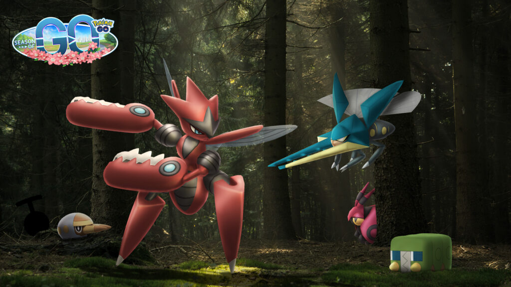 Insectomania dans Pokémon GO - Méga-Cizayox, Larvibule, et Venipatte chromatique s'installent!