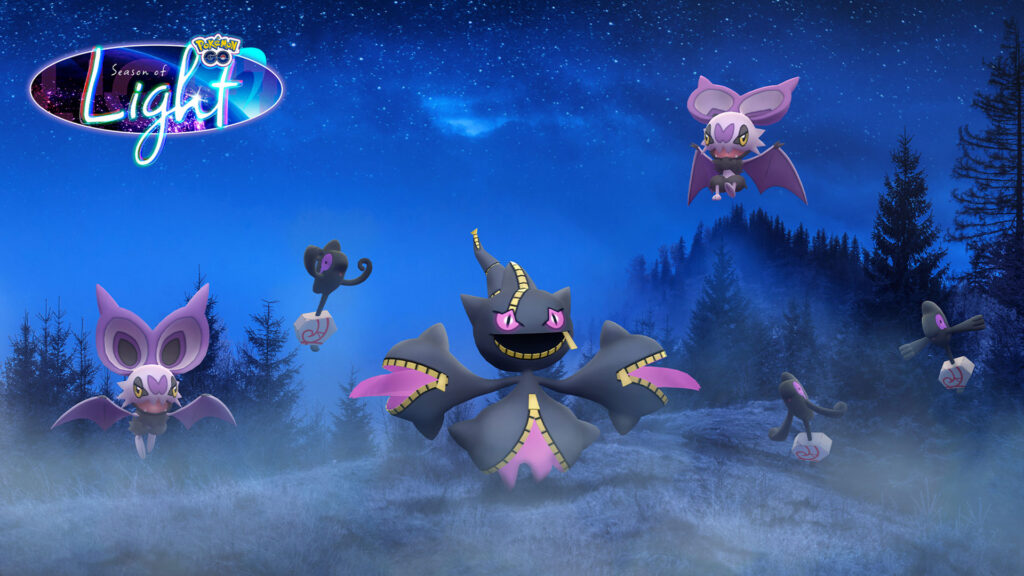 Méga-Branette, Sonistrelle et Tutafeh de Galar chromatiques pour Halloween Partie 1 dans Pokémon GO