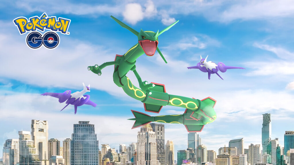 Rayquaza fait son retour pendant le Primo-grondement avant le Circuit: Hoenn dans Pokémon GO!