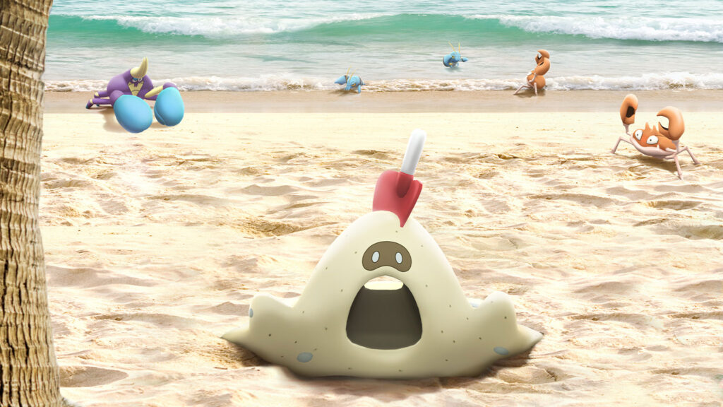 Bacabouh et Flingouste chromatique envahissent la plage pendant le Festival Aquatique 2023 sur Pokémon GO