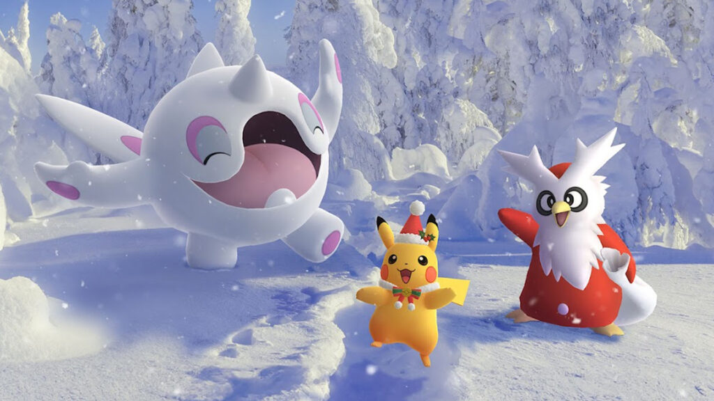 Piétacé, Balbalèze et Pikachu costumé animent les Fêtes d'hiver – 1ʳᵉ partie dans Pokémon GO