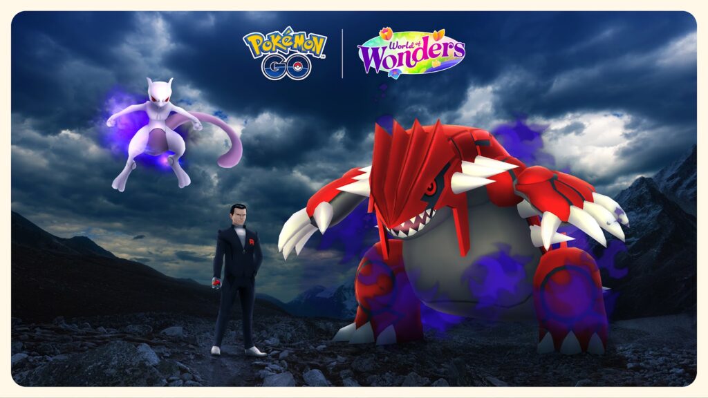 Sauvez le monde de la Team GO Rocket et de Mewtwo et Kyogre obscur avec Mascaïman chromatique pendant Monde Merveilleux : Offensive sur Pokémon GO !
