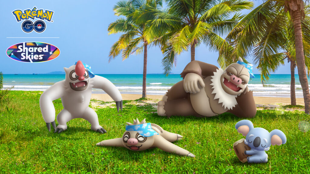 Dodoala chromatique et Parecool à visière se détendent pendant l'événement Sable sommeillant dans Pokémon GO !