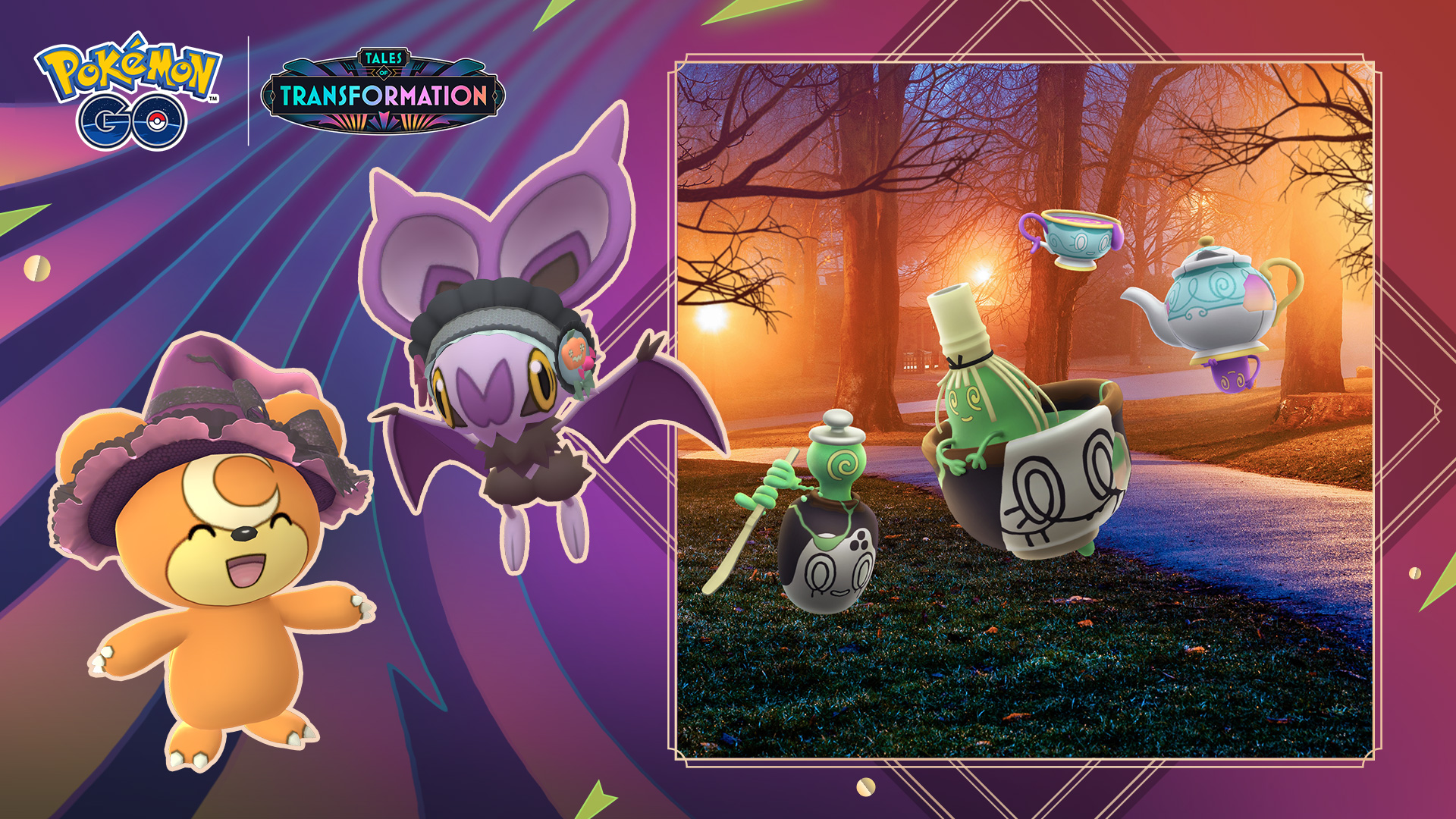 Des nouveaux costumes avec Teddiursa et Sonistrelle déguisés pour la 2ᵉ partie de l’événement Halloween 2025 !